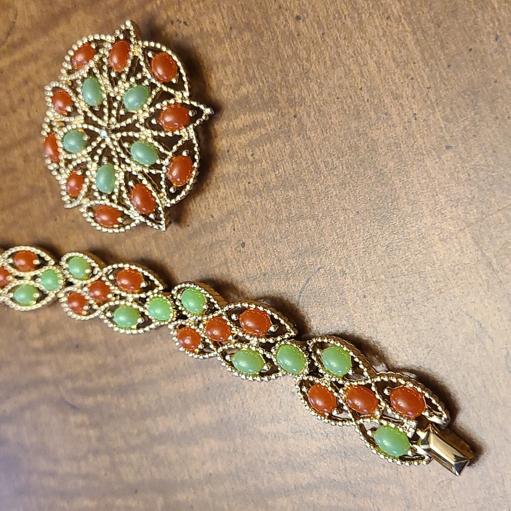 Vintage Sarah Coventry Acapulco Bracelet & Brooch, 1960s, Signed